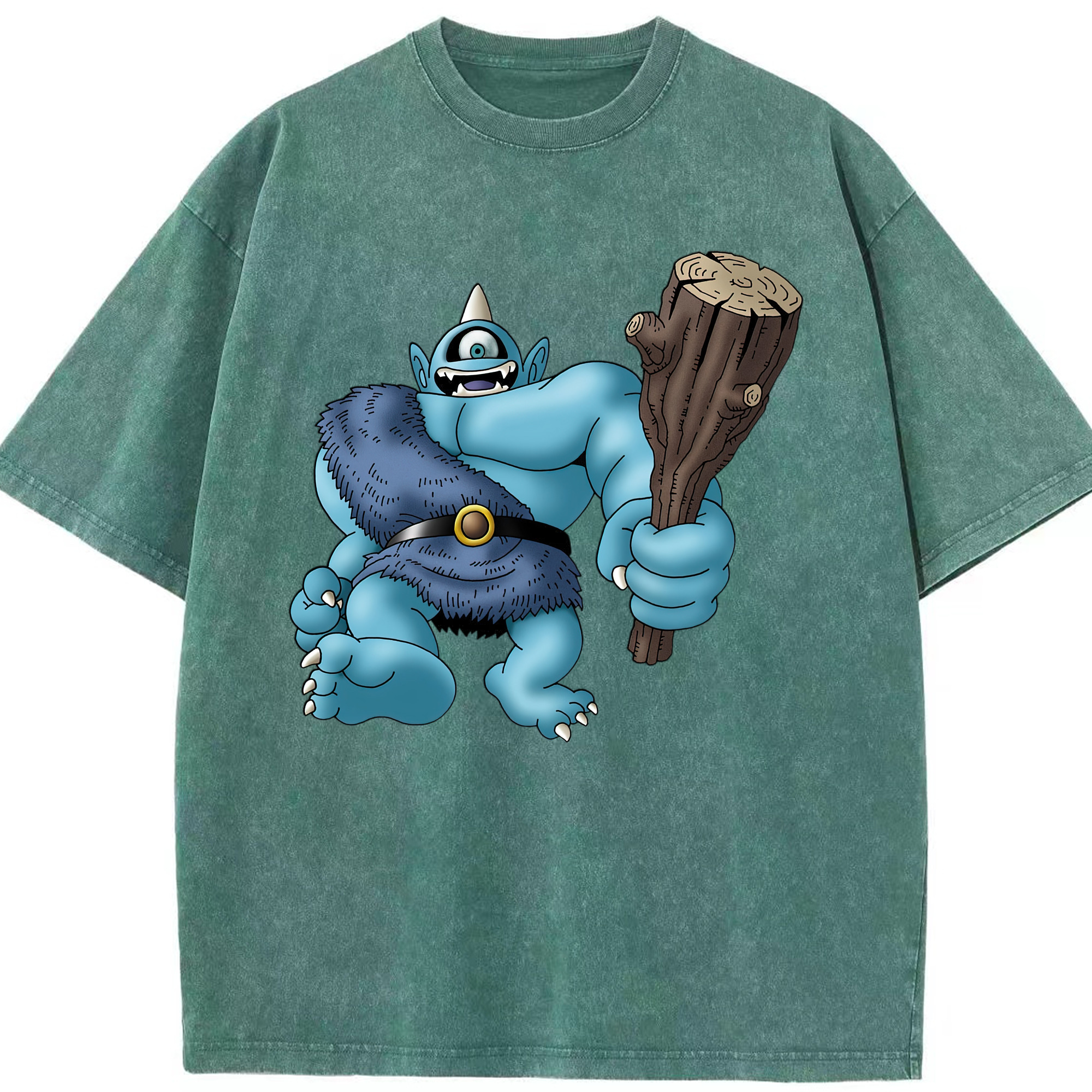 （画像用） ドラゴンクエスト Doragon Kuesuto Dragon Quest 綿100% ヴィンテージ風 半袖Tシャツ（フロントプリント）